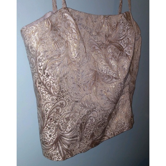 R&M Richards Embroidered Glitter Tank Cami Top Size 14P Party Holiday Cocktail - Picture 3 of 8